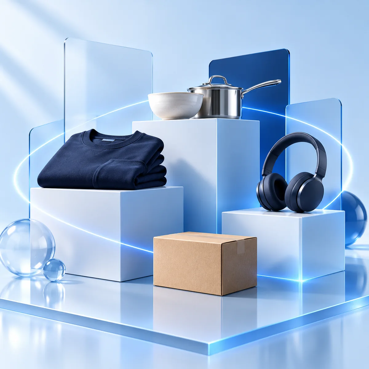 Illustrative connected apparel, kitchenware and electronics inventory